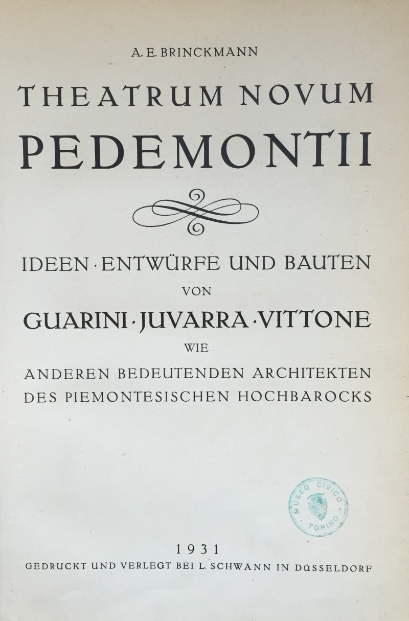 Theatrum novum Pedemonti, Dusseldorf 1931, interno